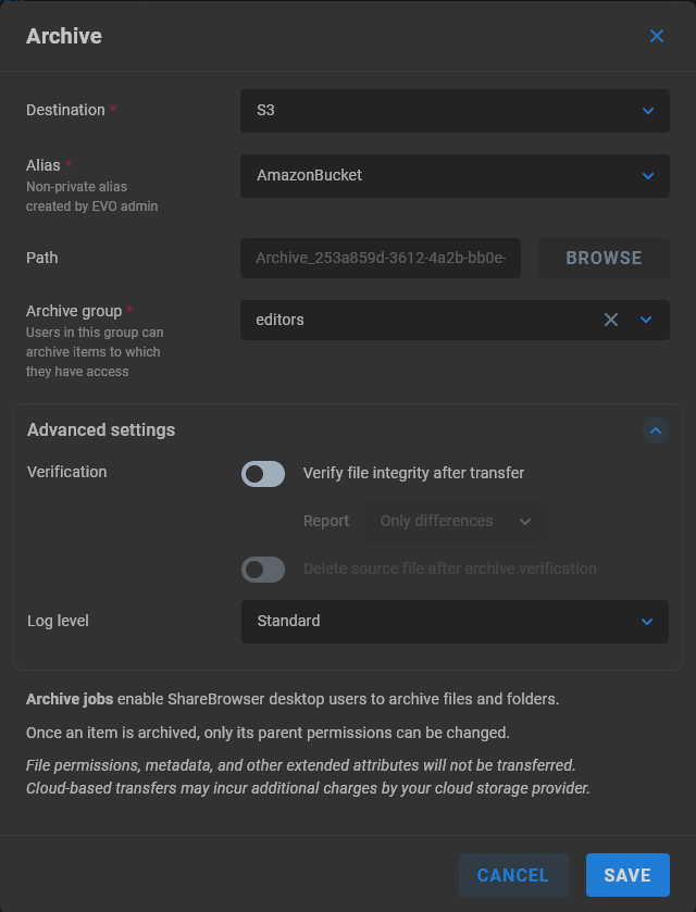 Configuring Cloud or SMB archives with Slingshot and ShareBrowser ...